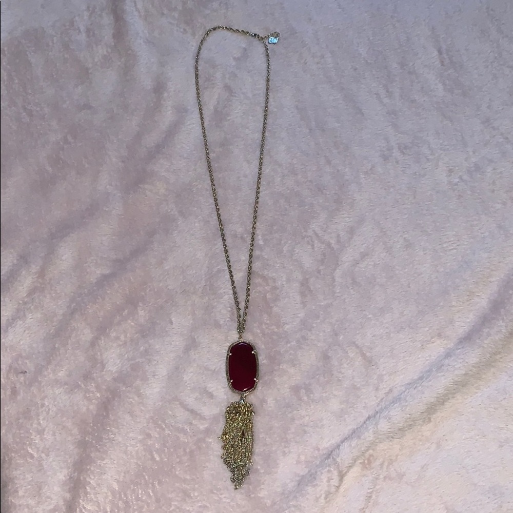 Kendra Scott Maroon Tassel Necklace